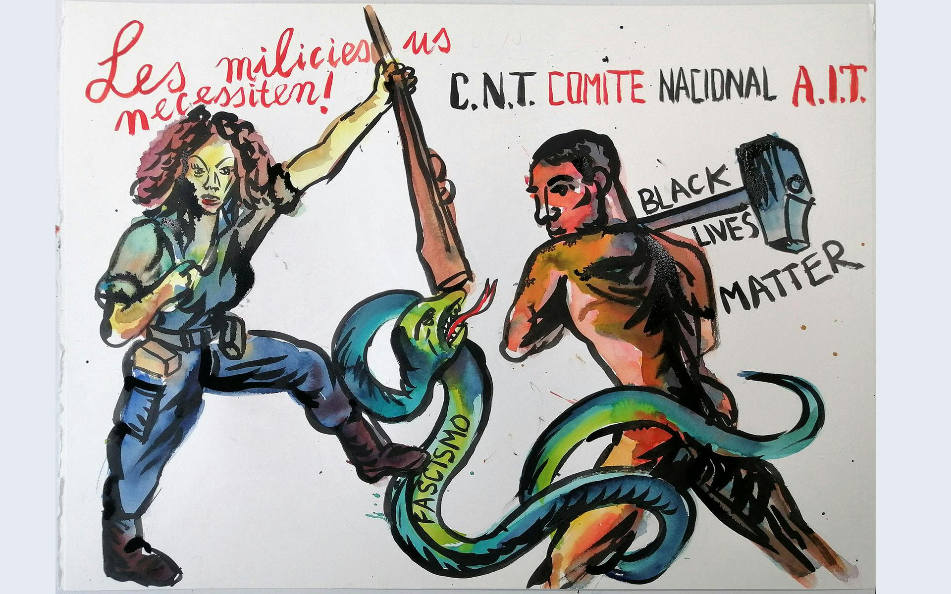 Viva la quince brigada by Performative Drawing Studio, 2020